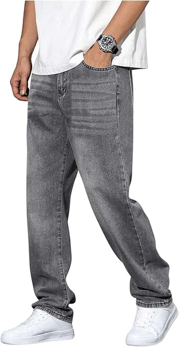 Men's Casual Faded Tapered Denim Pants