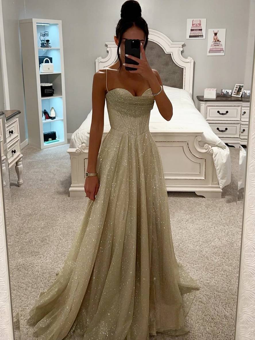 Zaprada long dress with thin straps, sleeveless, elegant evening dress for women, formal occasions