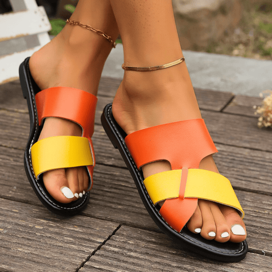 Two-Toned Leather Slippers
